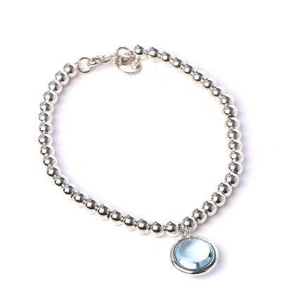 Tiffany Sterling Silver Blue Topaz Paloma's Sugar Stacks Beaded Bracelet 1 of 5