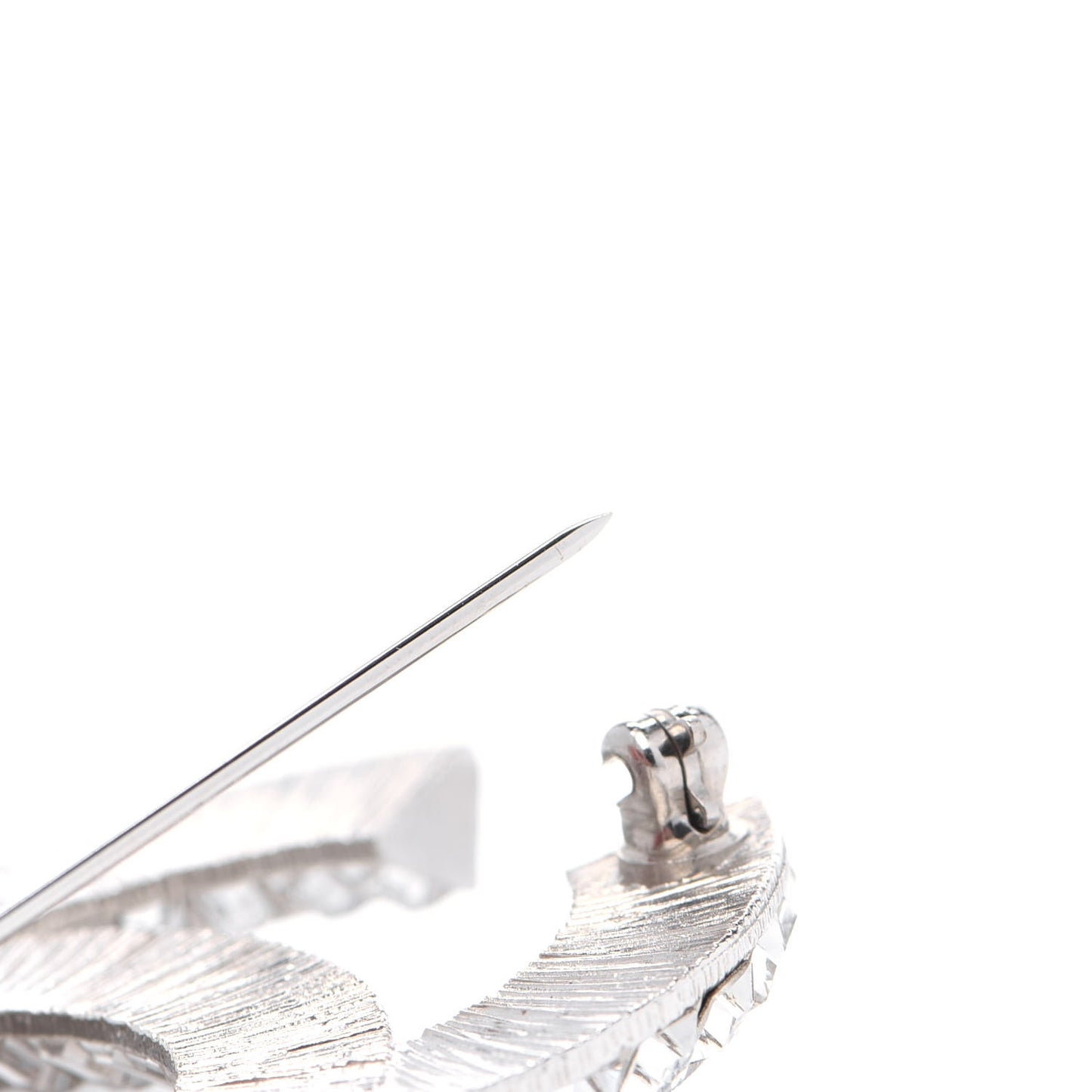 Baguette Crystal CC Brooch Silver