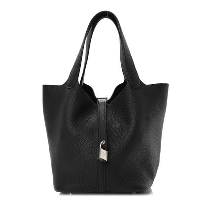 Hermes Taurillon Clemence Picotin Lock 22 MM Black 1 of 11