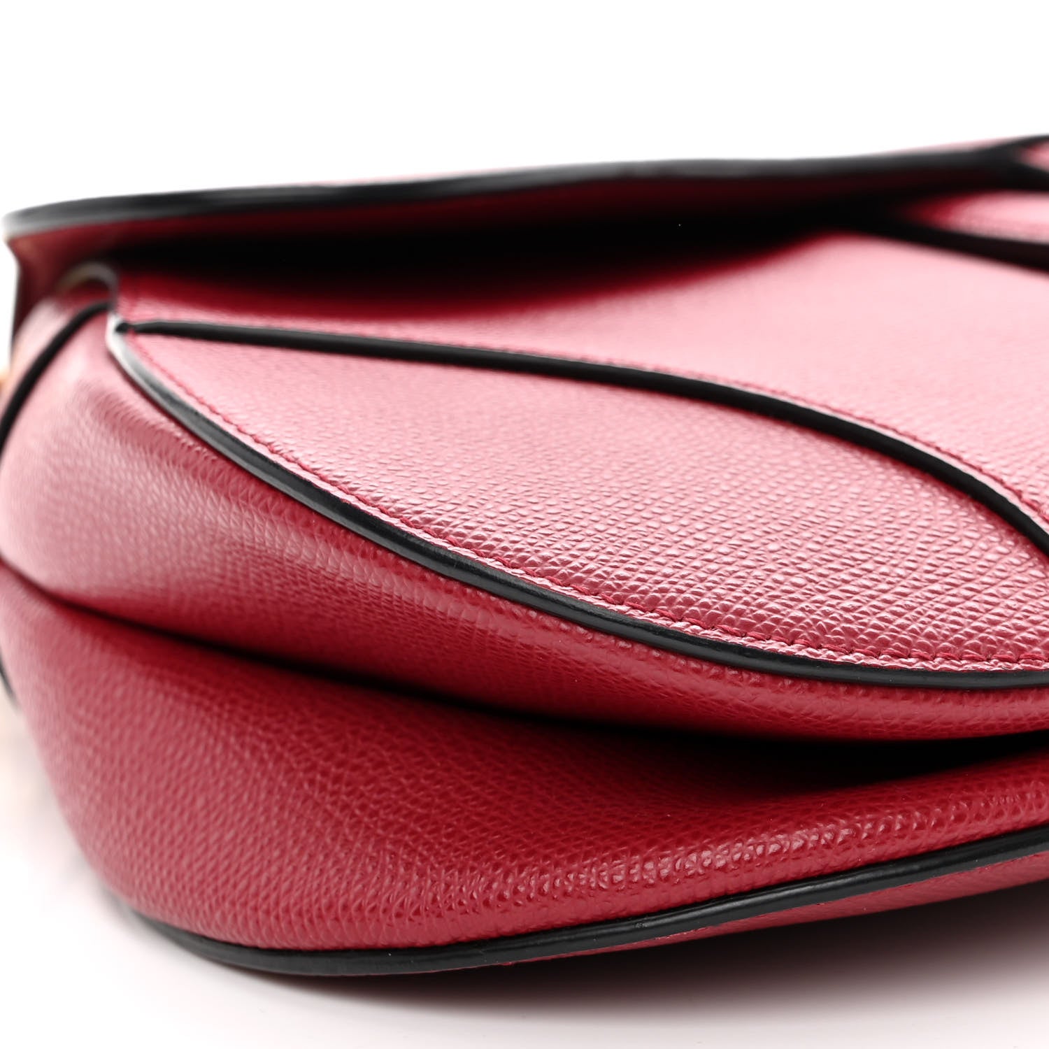 Christian Dior Grained Calfskin Saddle Bag Red 8 of 14