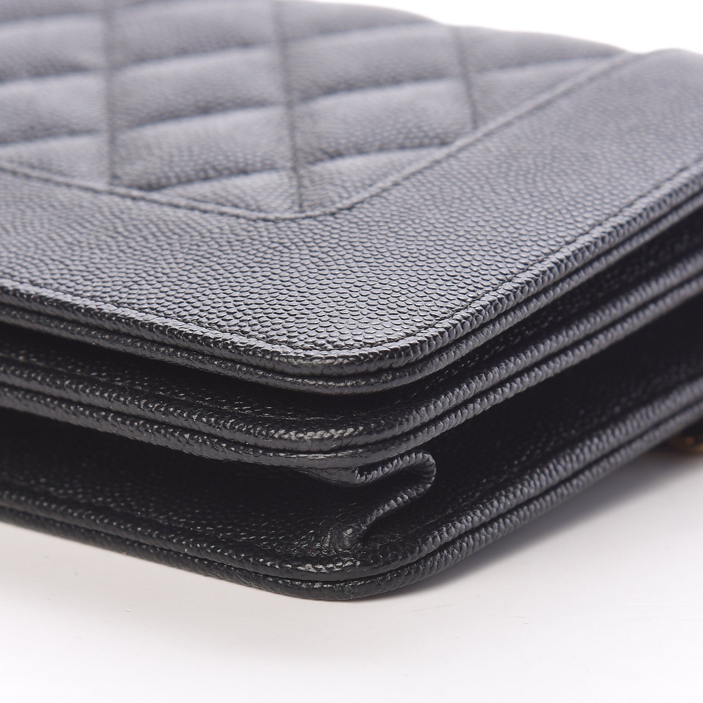 Caviar Quilted Vintage Mademoiselle Wallet On Chain WOC Black