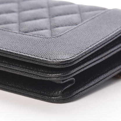 Chanel Caviar Quilted Vintage Mademoiselle Wallet On Chain WOC Black 11 of 12