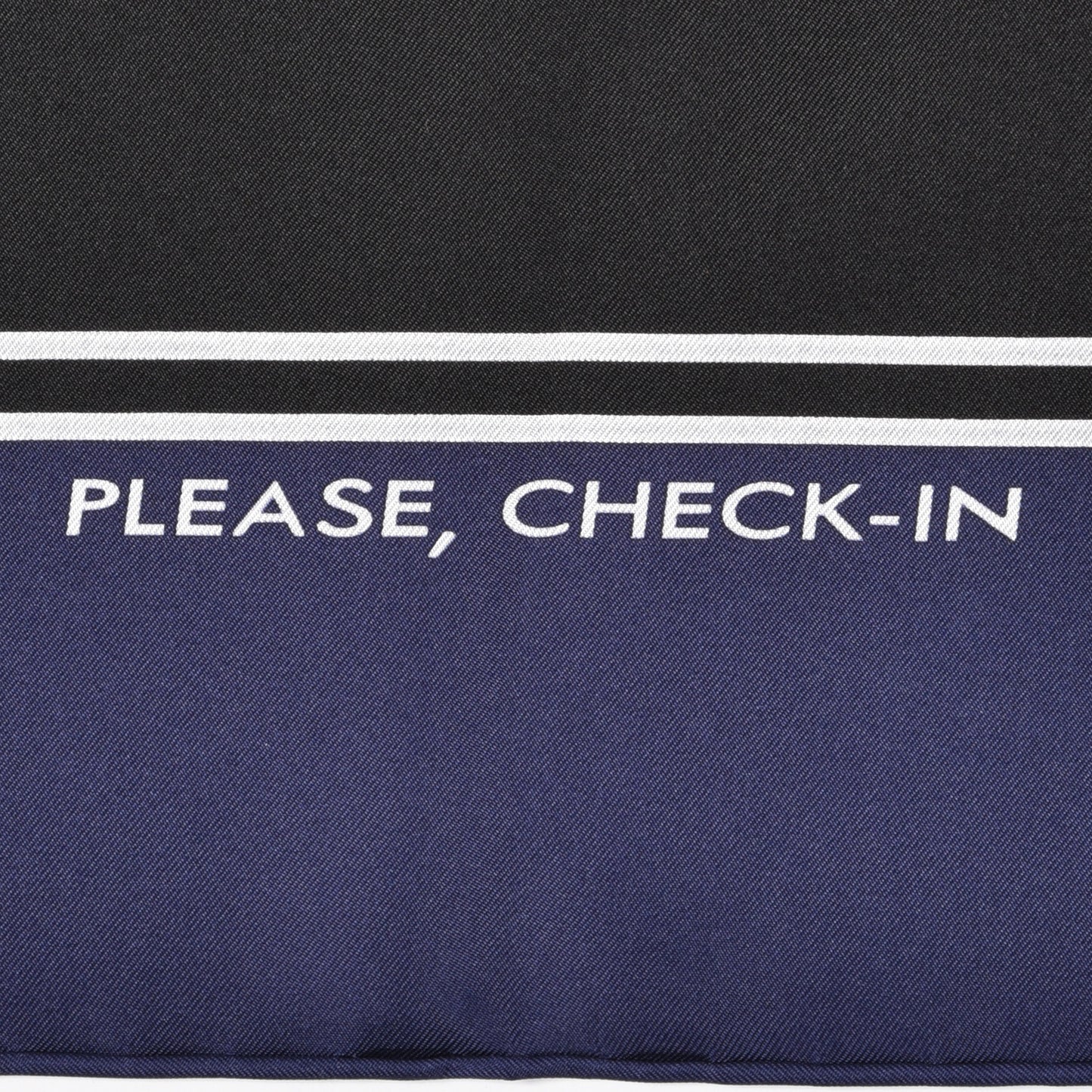 Silk Please Check In Scarf 90 Marine Black White