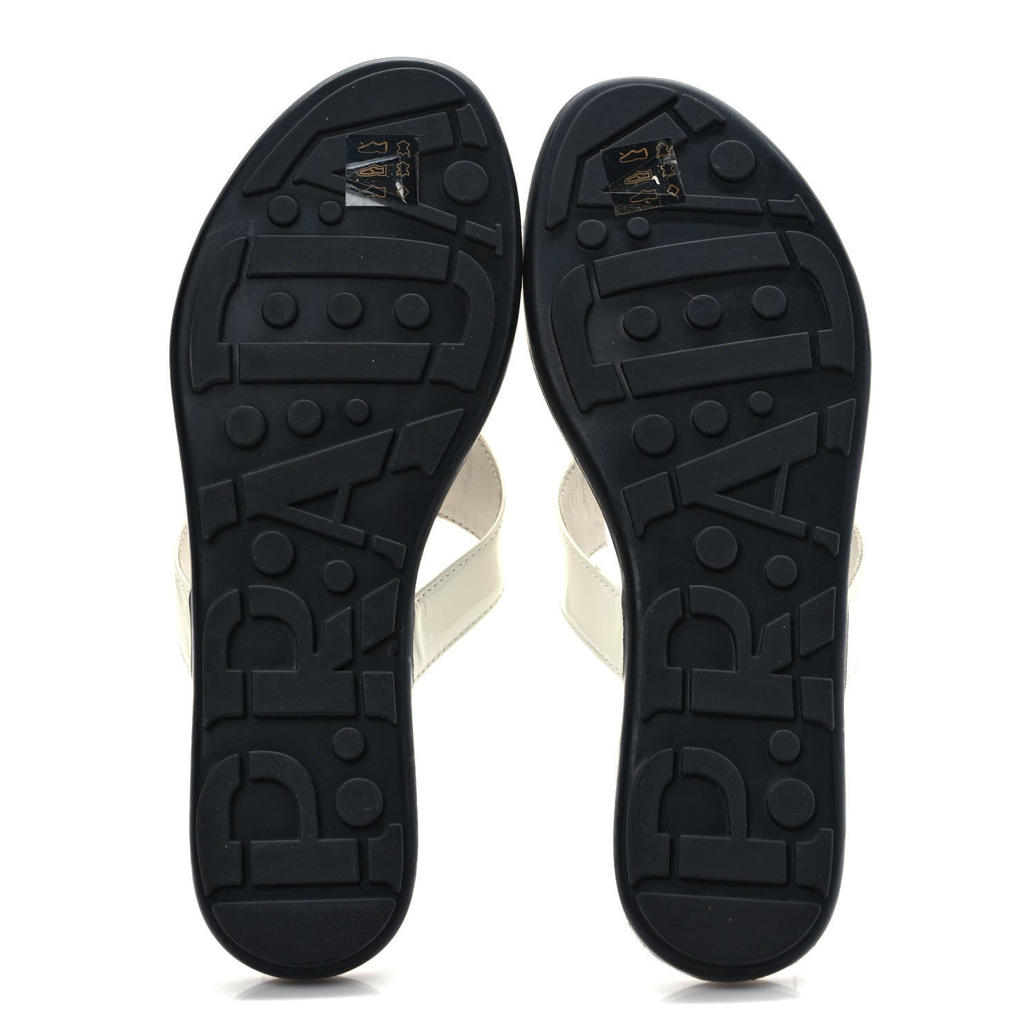 Prada Patent Calfskin Logo Thong Sandals 38 White 5 of 7
