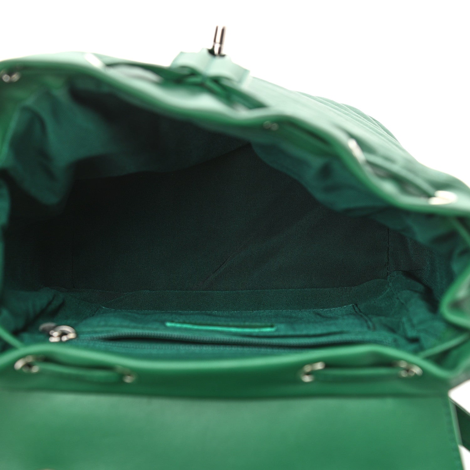 Chanel Lambskin Chevron Quilted Small Urban Spirit Backpack Green 5 of 10