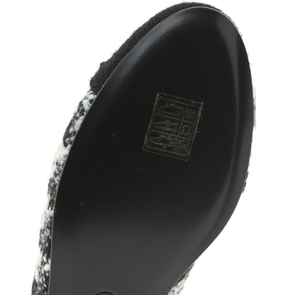 Chanel Tweed Cap Toe Ballerina Flats 36 Black White Black 6 of 13