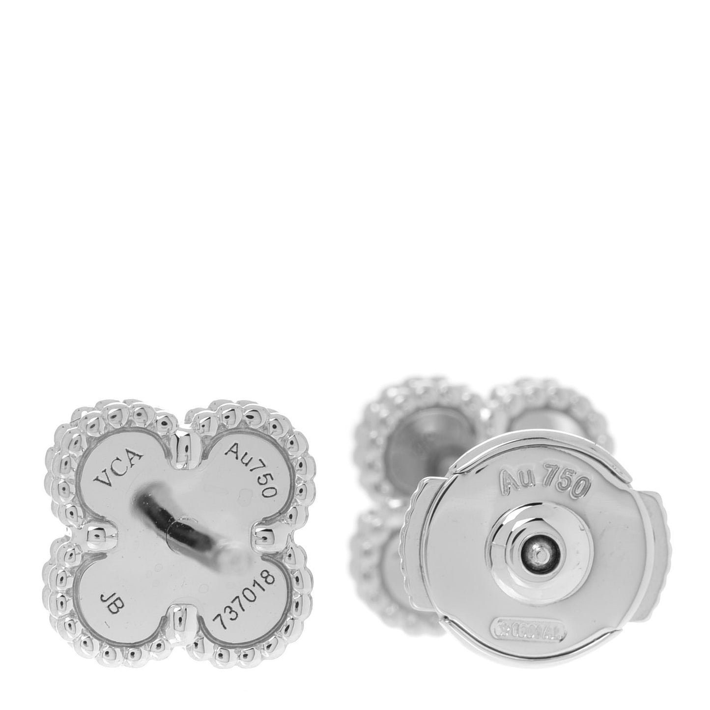 18K White Gold Mother of Pearl Sweet Alhambra Earrings