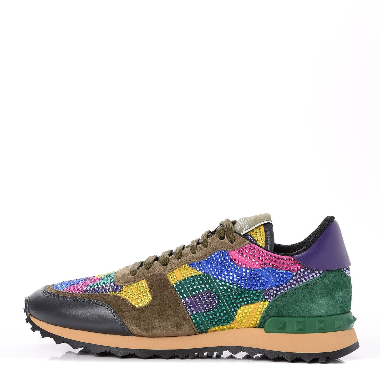 Suede Crystal Camouflage Womens Rockrunner Sneakers 38 Multicolor