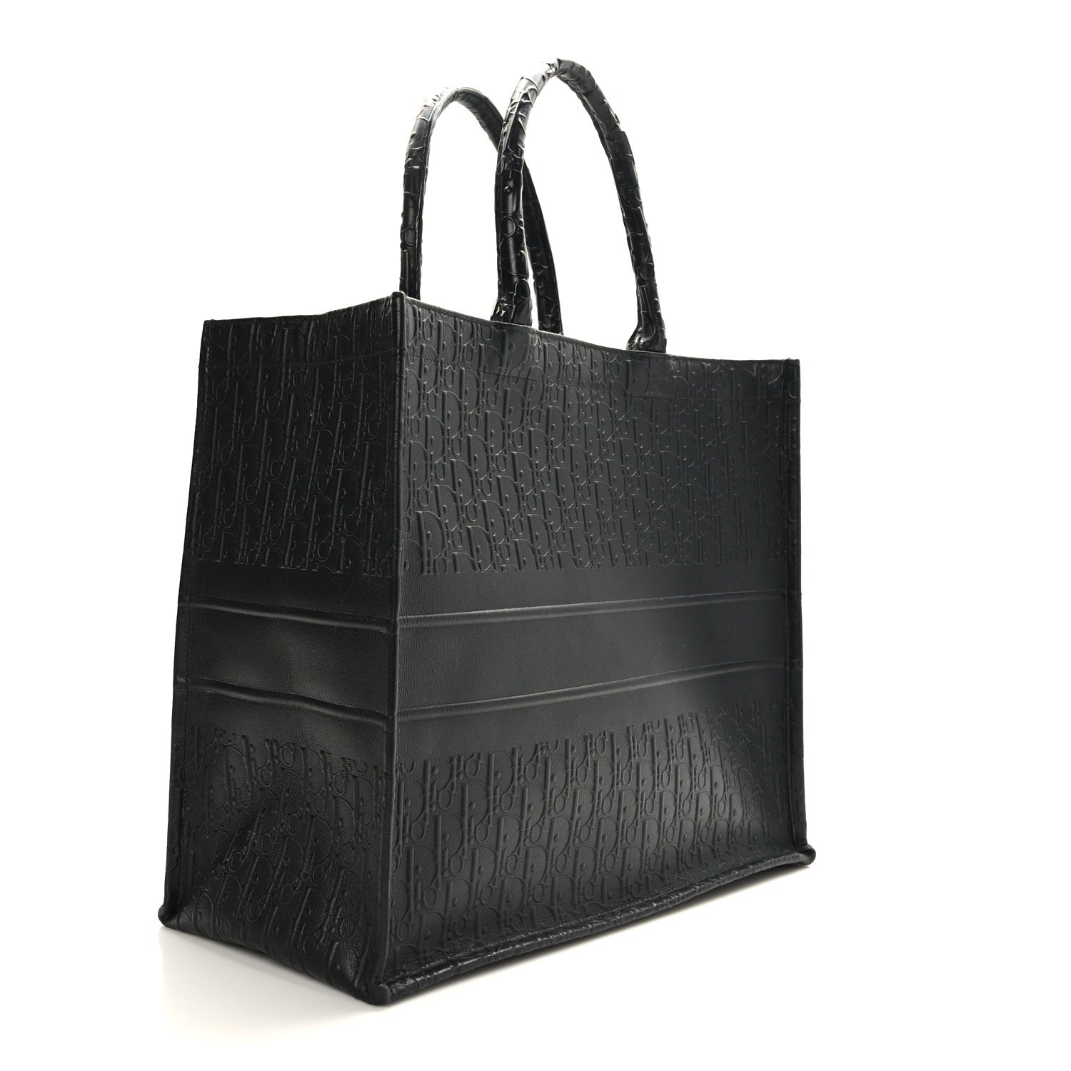 Christian Dior Oblique Calfskin Embossed Book Tote Black 3 of 9