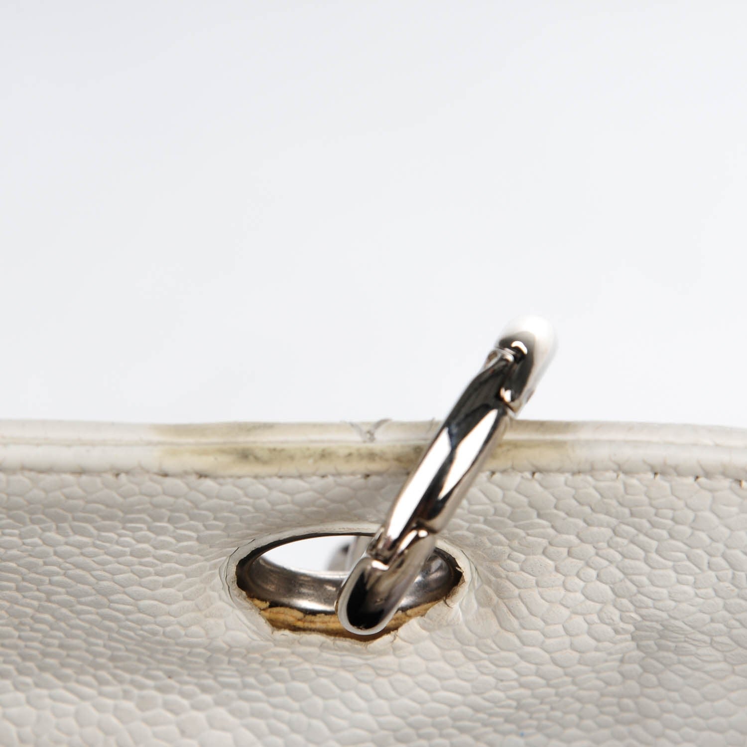 Chanel Caviar Quilted Petit Shopping Tote PST White 9 of 15