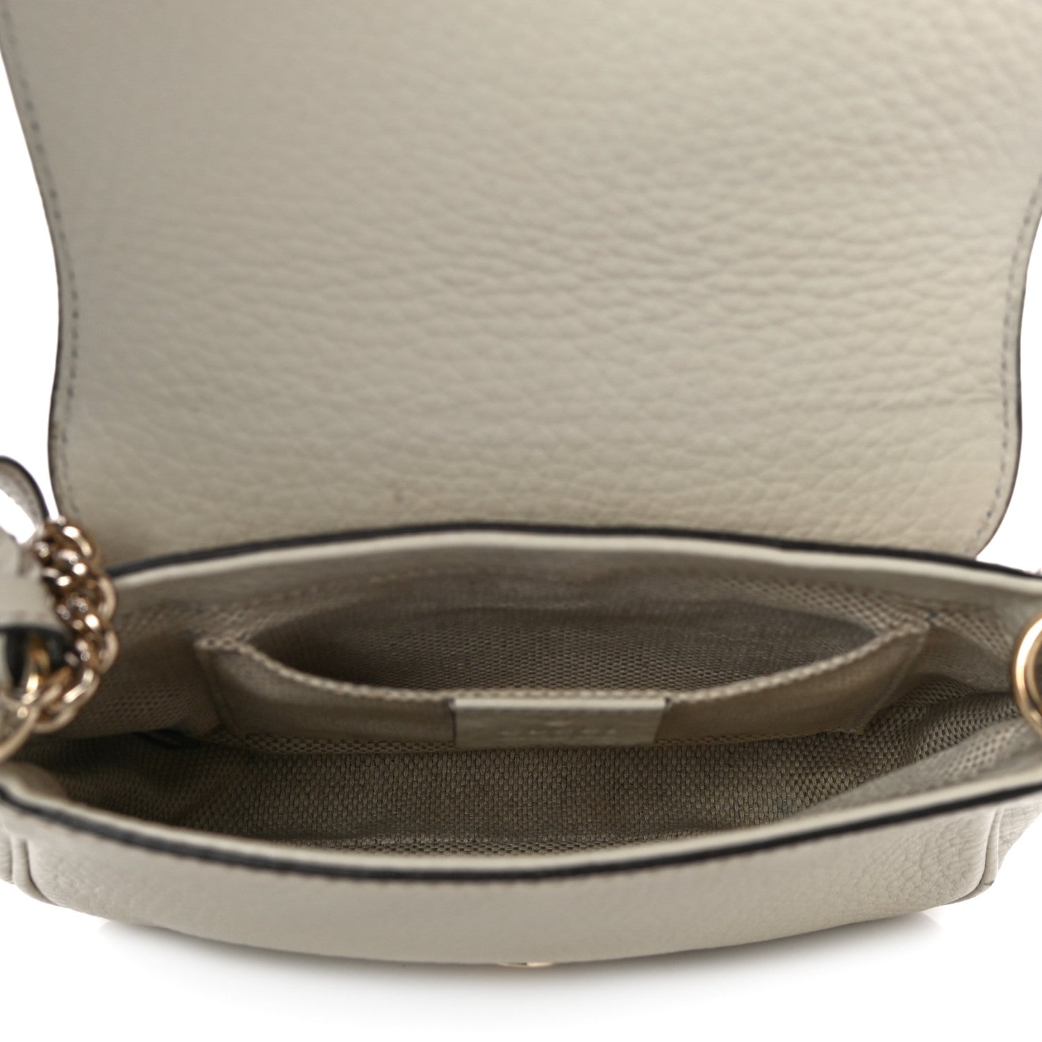 Gucci Pebbled Calfskin Small Soho Flap Crossbody Off White 4 of 21