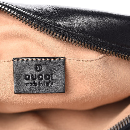 Gucci Calfskin Matelasse Small GG Marmont Chain Shoulder Bag Black 6 of 9