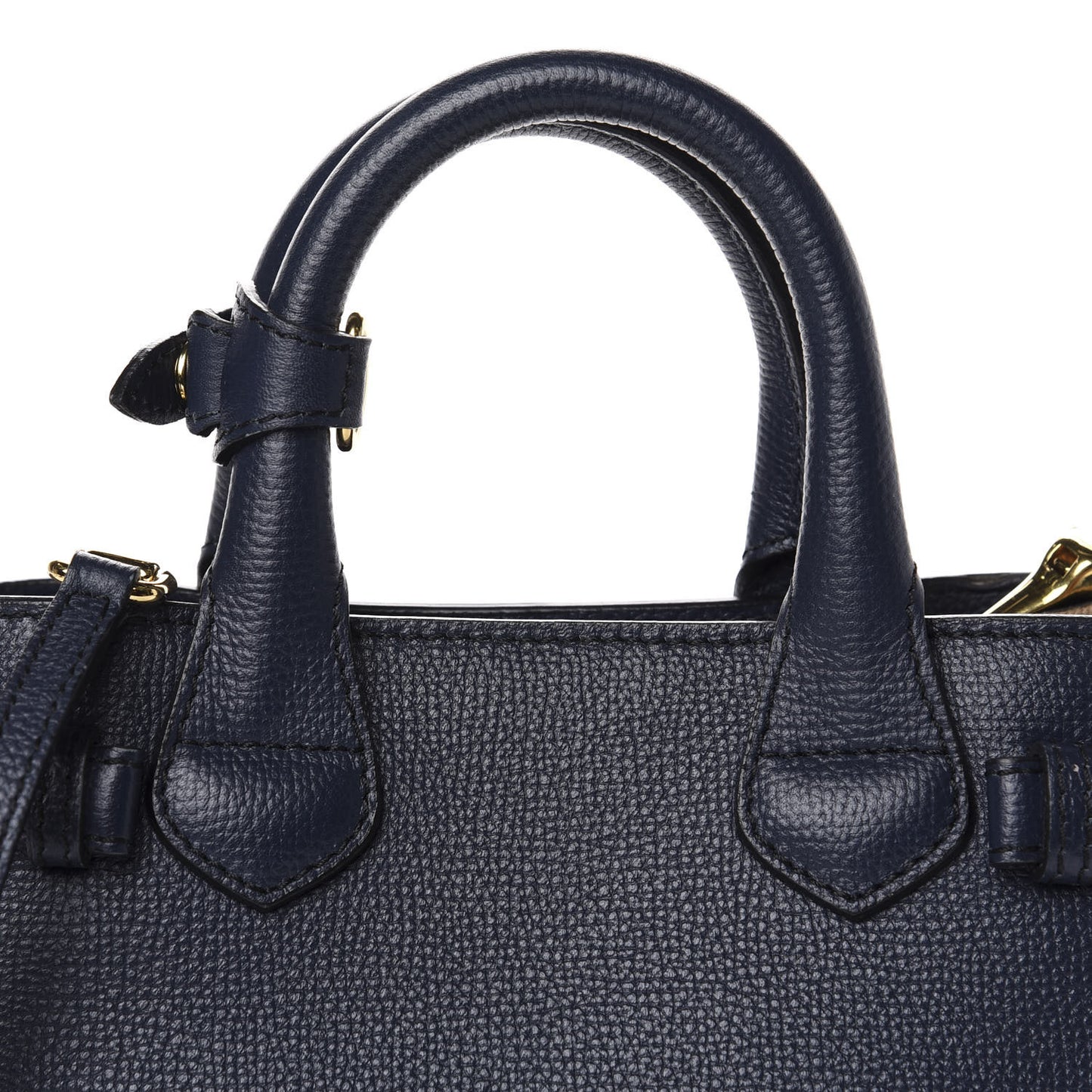 Grainy Calfskin House Check Baby Banner Tote Ink Blue