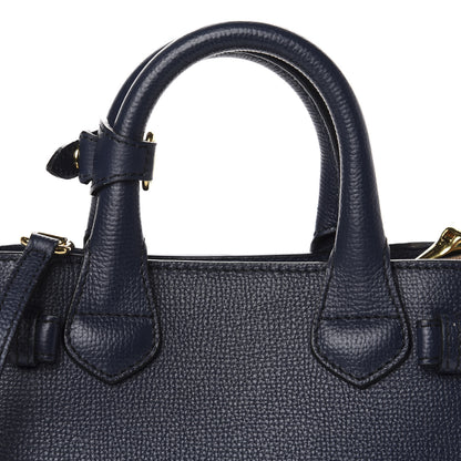Burberry Grainy Calfskin House Check Baby Banner Tote Ink Blue 12 of 12