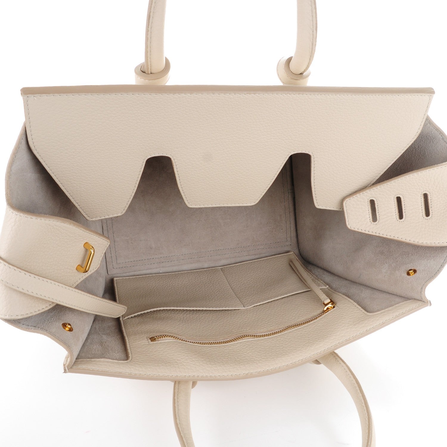 Celine Crisped Calfskin Mini Tie Knot Tote Light Taupe 5 of 7