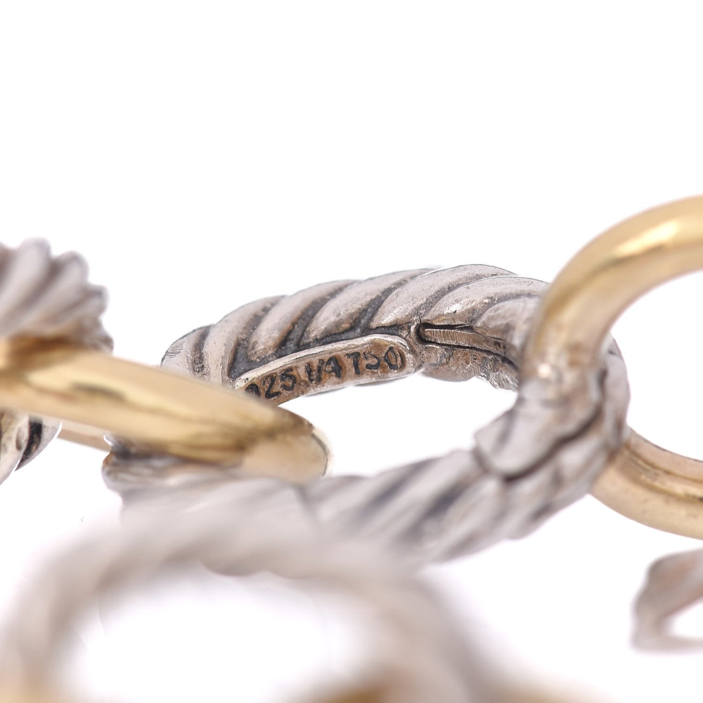 Sterling Silver 18K Yellow Gold 12mm Large Oval Link Bracelet