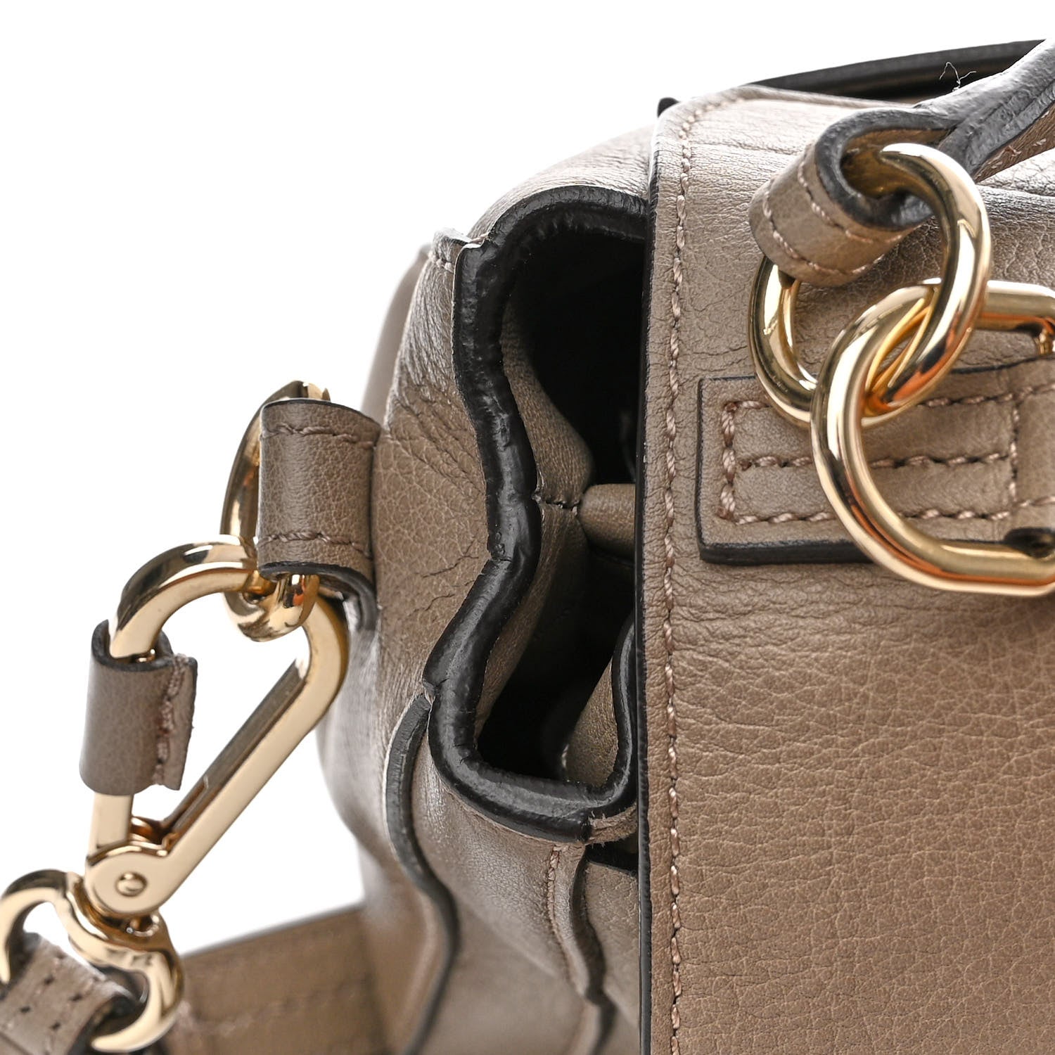 Chloe Calfskin Medium Faye Day Shoulder Bag Motty Grey 16 of 17