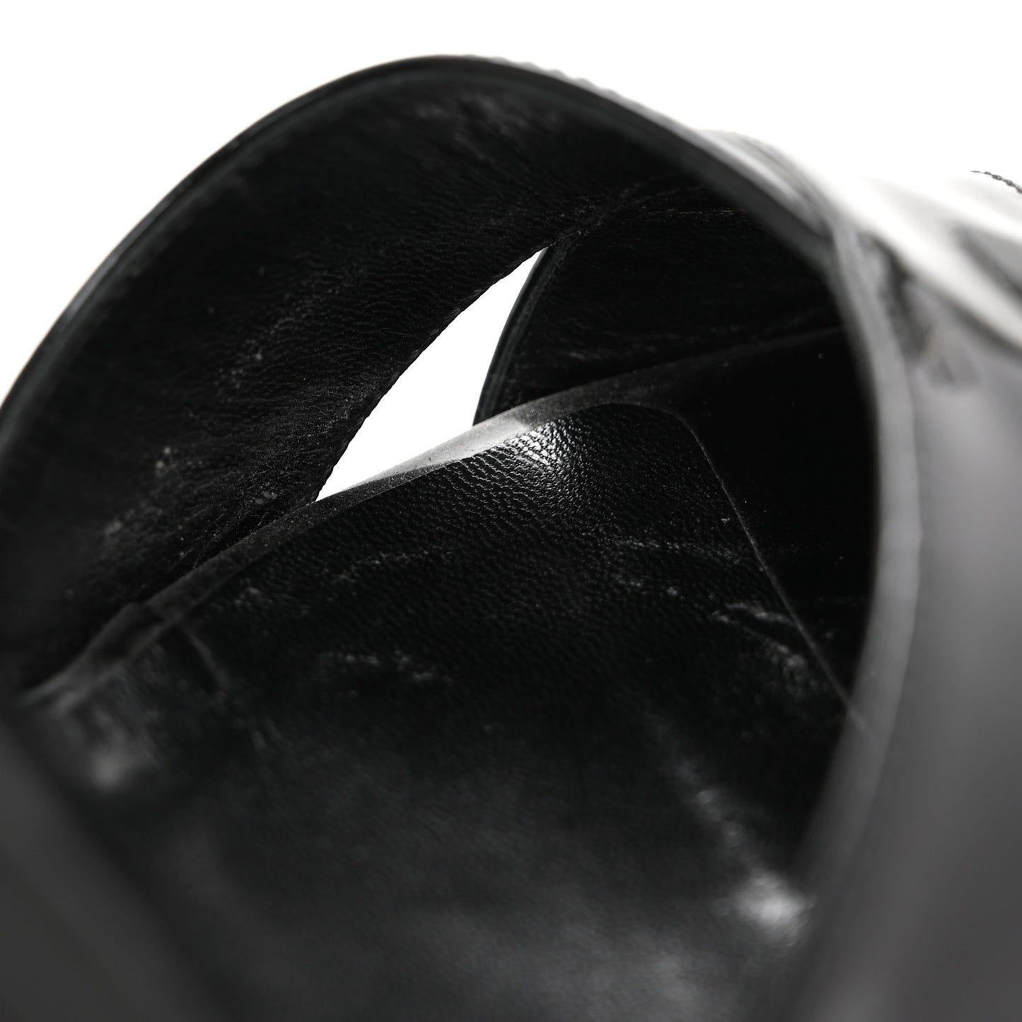 Patent Strap Platform Sandals 39 Black