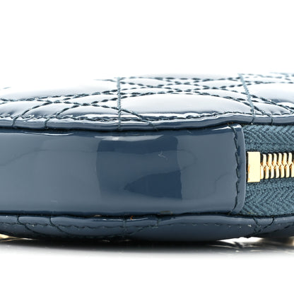 Christian Dior Patent Cannage Lady Dior Phone Holder Blue 8 of 9