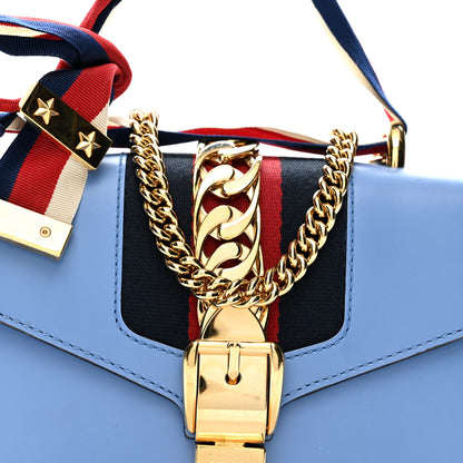 Gucci Calfskin Mini Sylvie Chain Shoulder Bag Clear Sky Blue 8 of 15