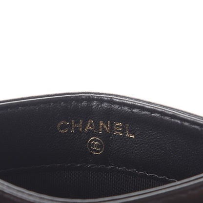 Chanel Lambskin Camellia Embossed Card Holder Black Gold 6 of 9