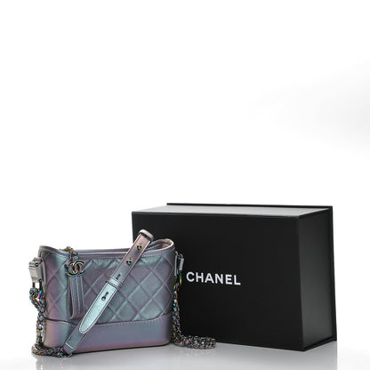 Chanel Iridescent Lambskin Calfskin Quilted Small Gabrielle Hobo Light Purple 8 of 8