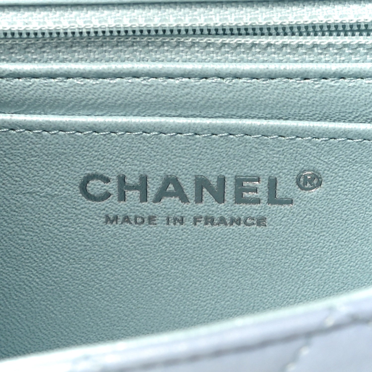 Chanel Perforated Lambskin Quilted Mini Rectangular Flap Light Blue Light Purple White 6 of 11