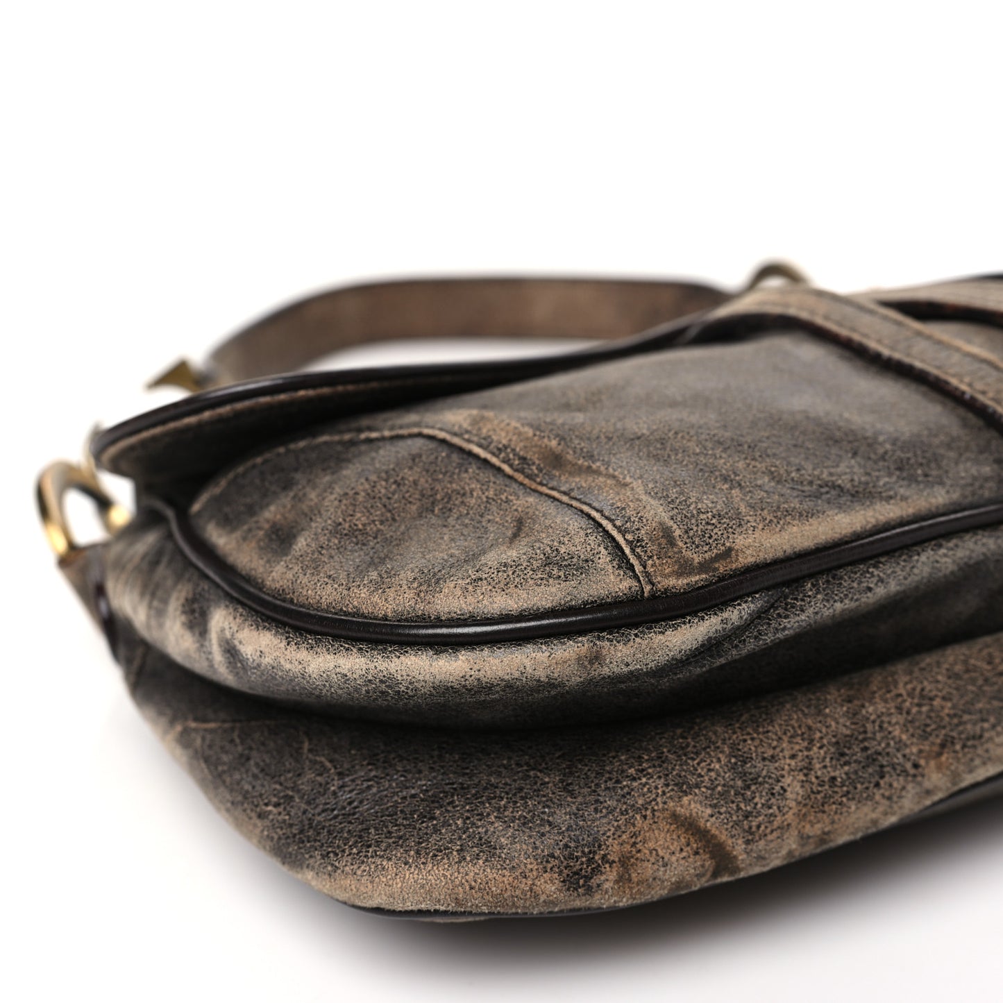 Calfskin Double Saddle Bag Brown