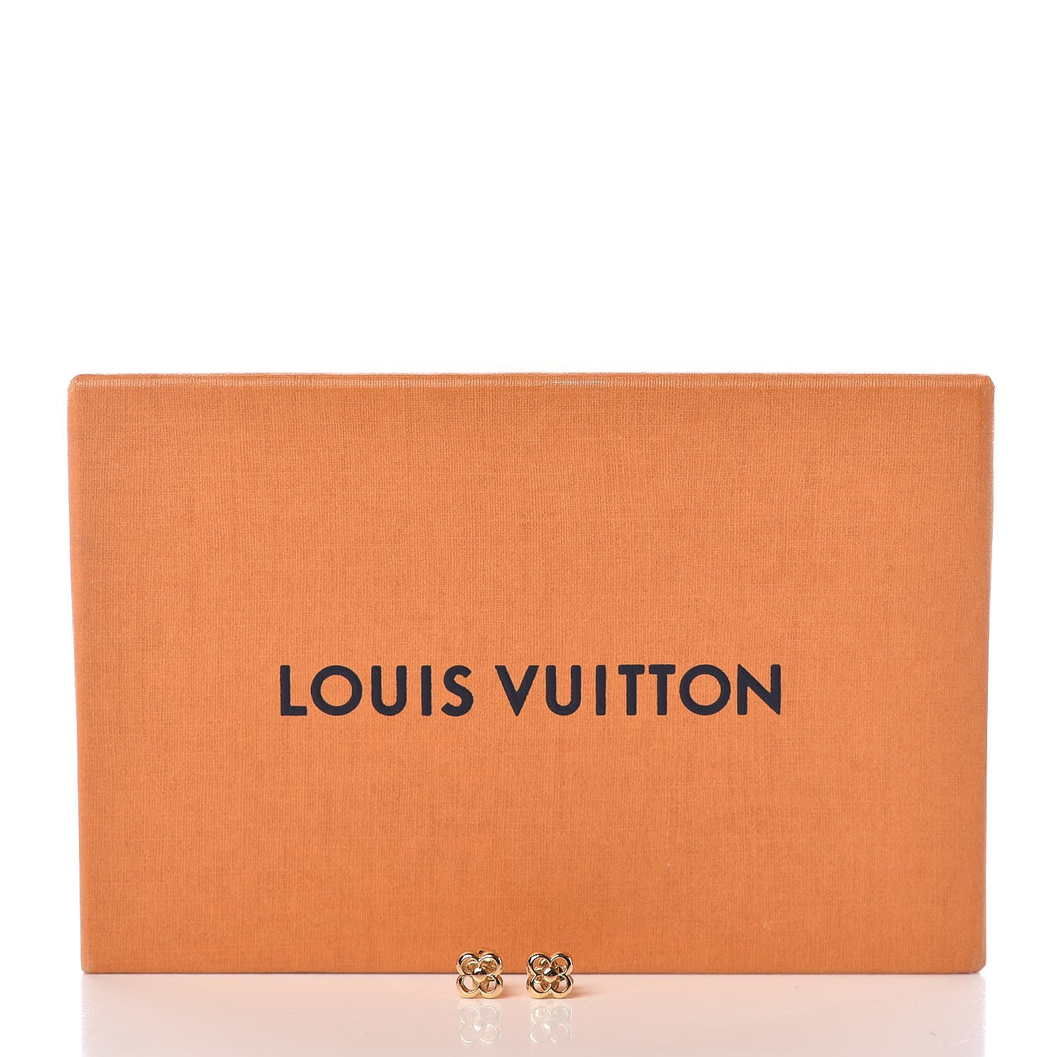 Louis Vuitton Brass Flower Full Stud Earrings Gold 4 of 4