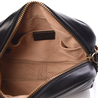 Gucci Calfskin Matelasse Mini GG Marmont Chain Shoulder Bag Black 5 of 12