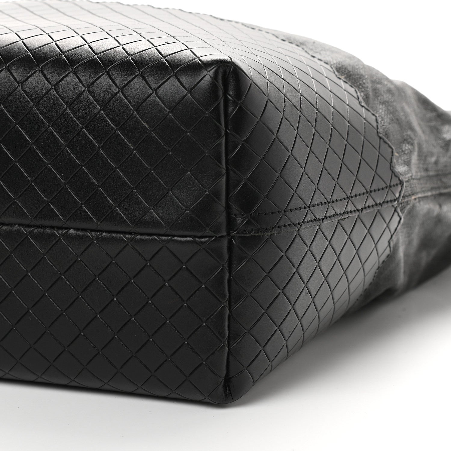 Bottega Veneta Lino Spalmato Light Calf Scolpito Tote Black 9 of 10