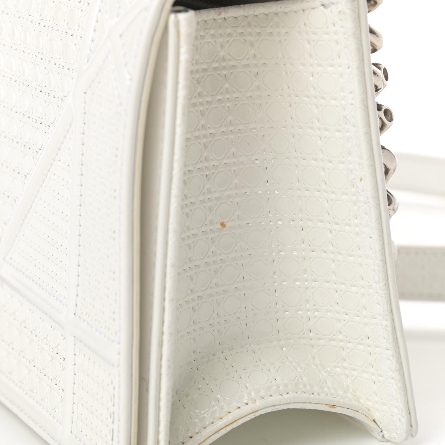 Christian Dior Patent Micro-Cannage Small Diorama Flap Bag White 11 of 16