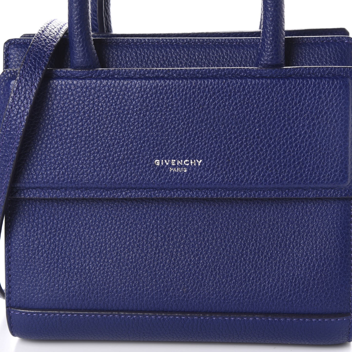 Grained Calfskin Nano Horizon Satchel Blue