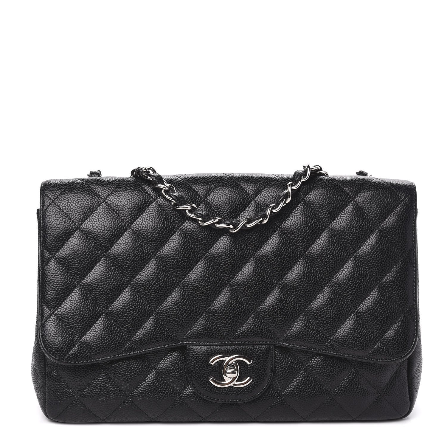 Chanel Caviar Quilted Jumbo Single Flap Black 1 of 11