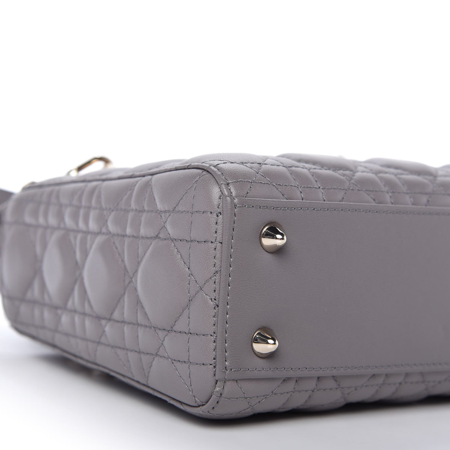 Christian Dior Lambskin Cannage Small My ABCDior Lady Dior Grey 6 of 10