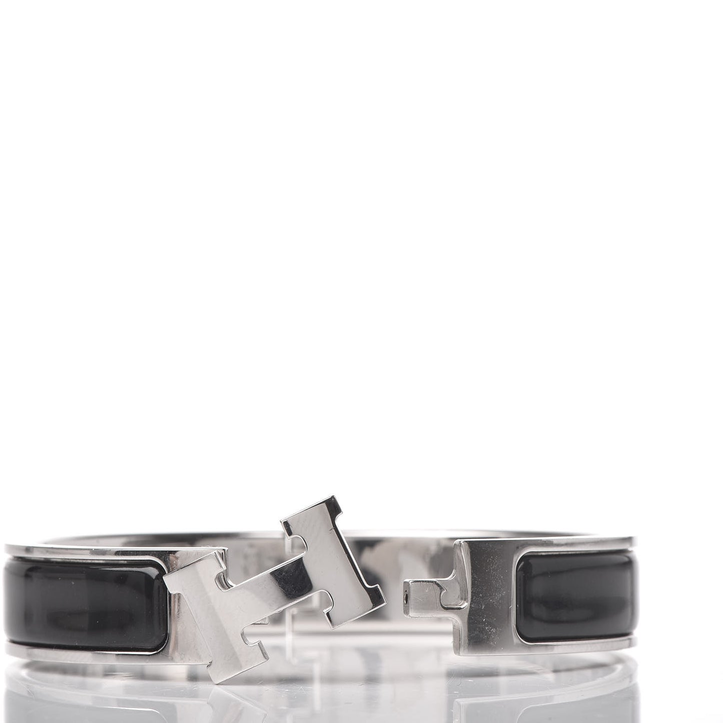 Enamel Narrow Clic Clac H Bracelet PM Black