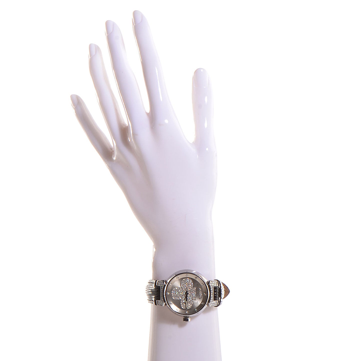 Stainless Steel Epi Diamond 34mm Tambour Forever Quartz Watch Champagne
