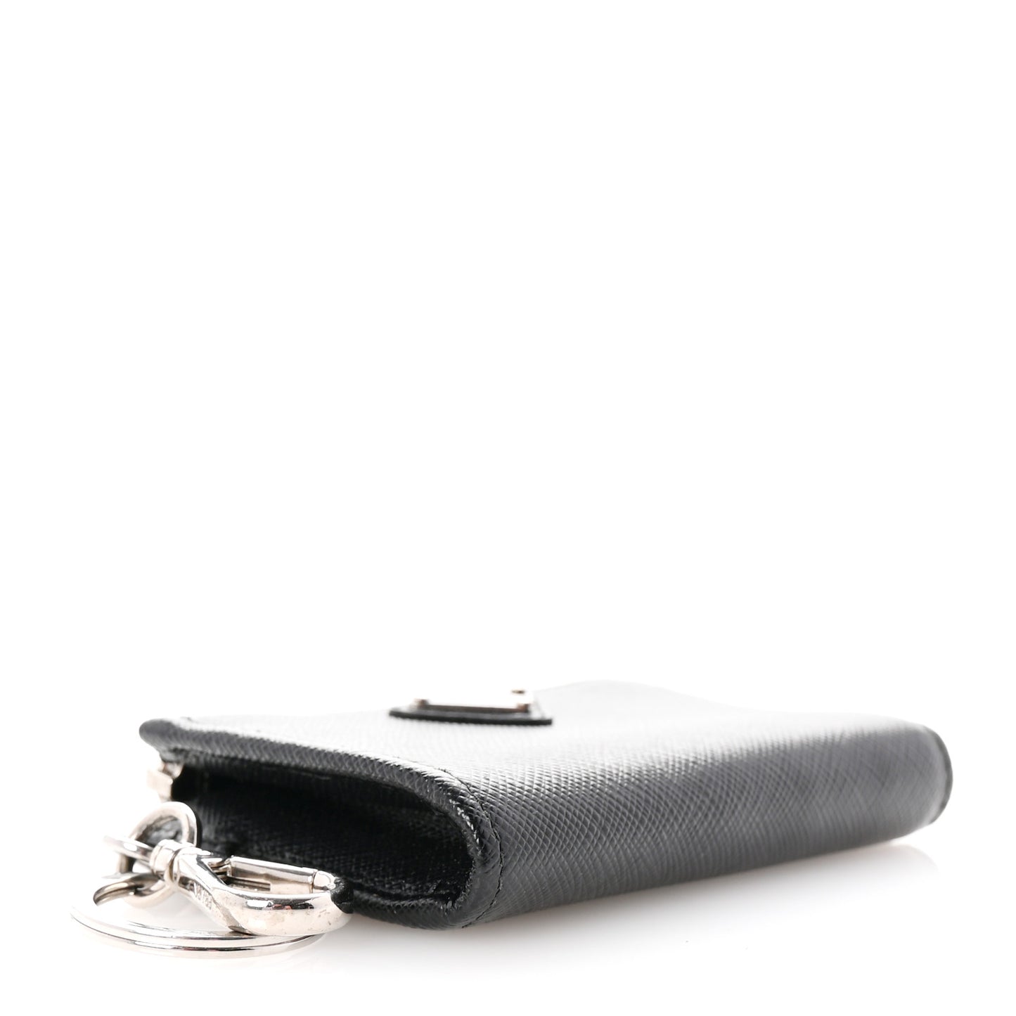 Saffiano Metal Triangle Key Pouch Black