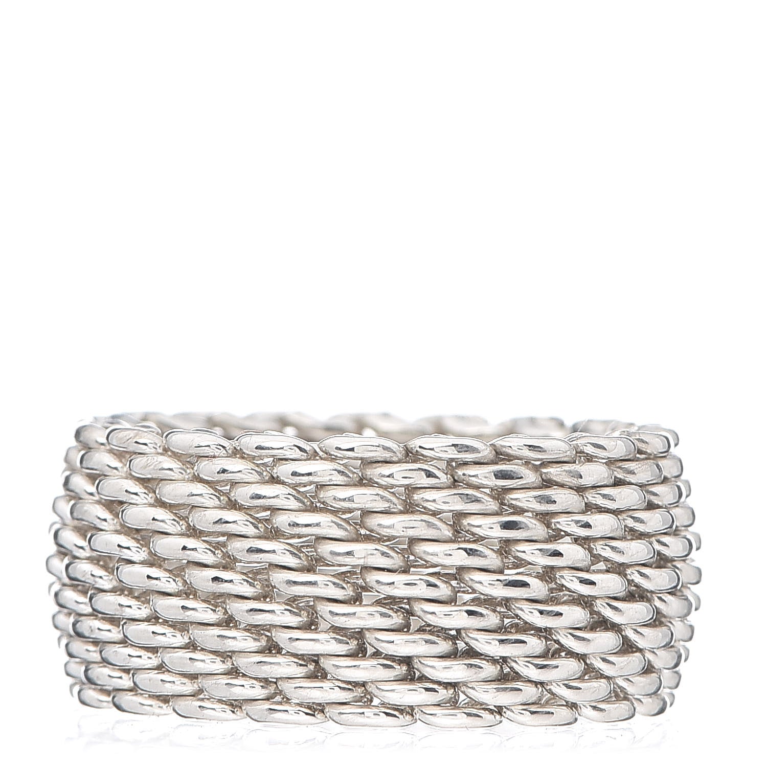 Tiffany Sterling Silver Somerset Mesh Ring 49 4.75 3 of 4