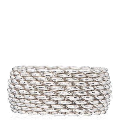Tiffany Sterling Silver Somerset Mesh Ring 49 4.75 3 of 4