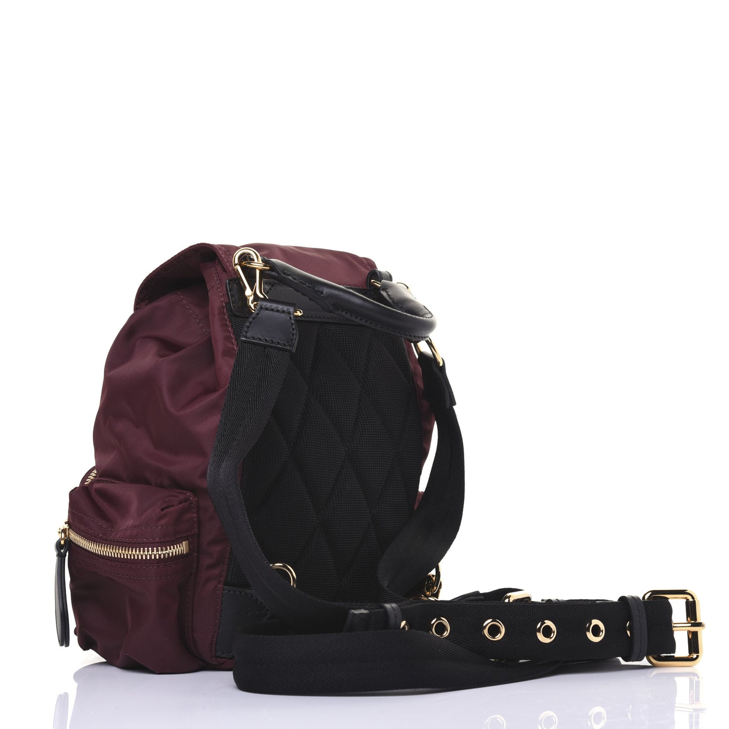 Nylon Small Rucksack Backpack Burgundy Red