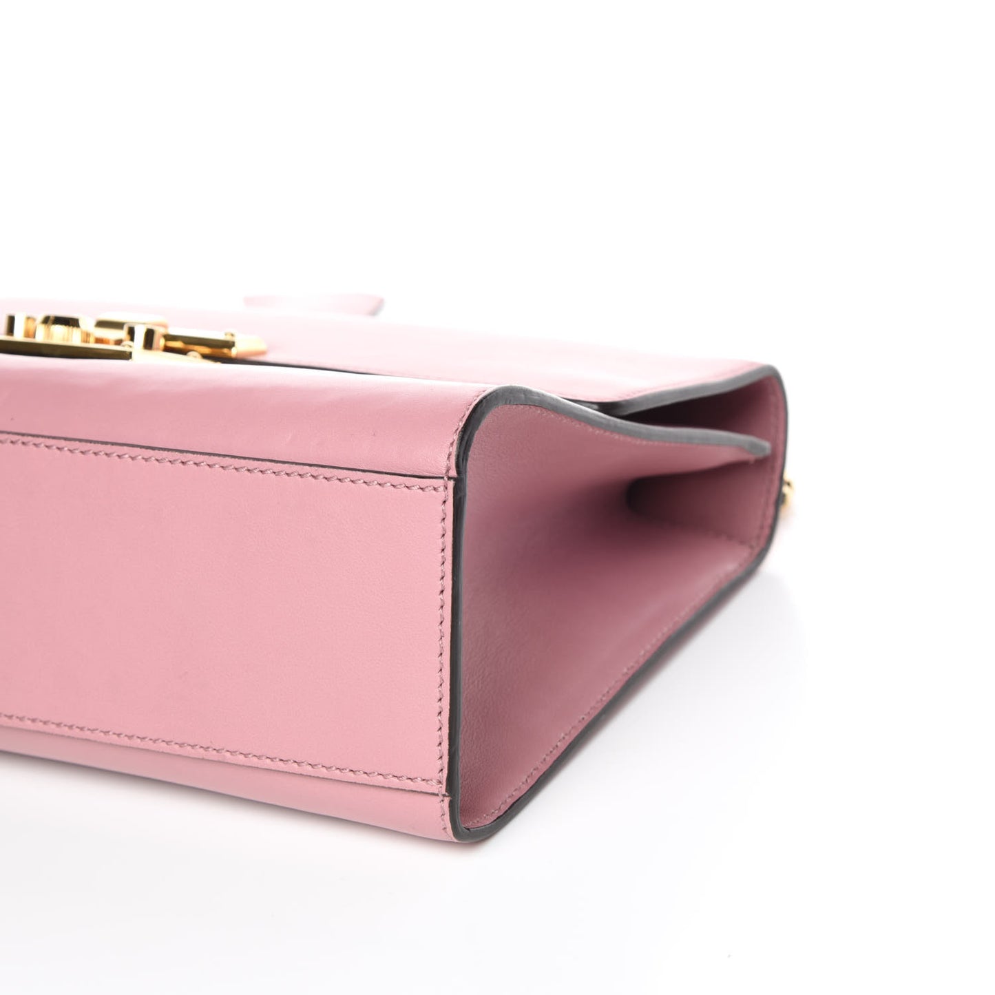Moon Calfskin Medium Padlock Shoulder Bag Carmine Rose