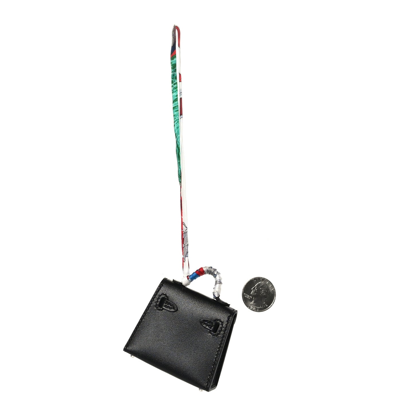 Tadelakt Mini Kelly Twilly Bag Charm Black