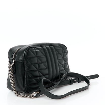 Gucci Calfskin Matelasse Aria Small GG Marmont Chain Shoulder Bag Black 3 of 10