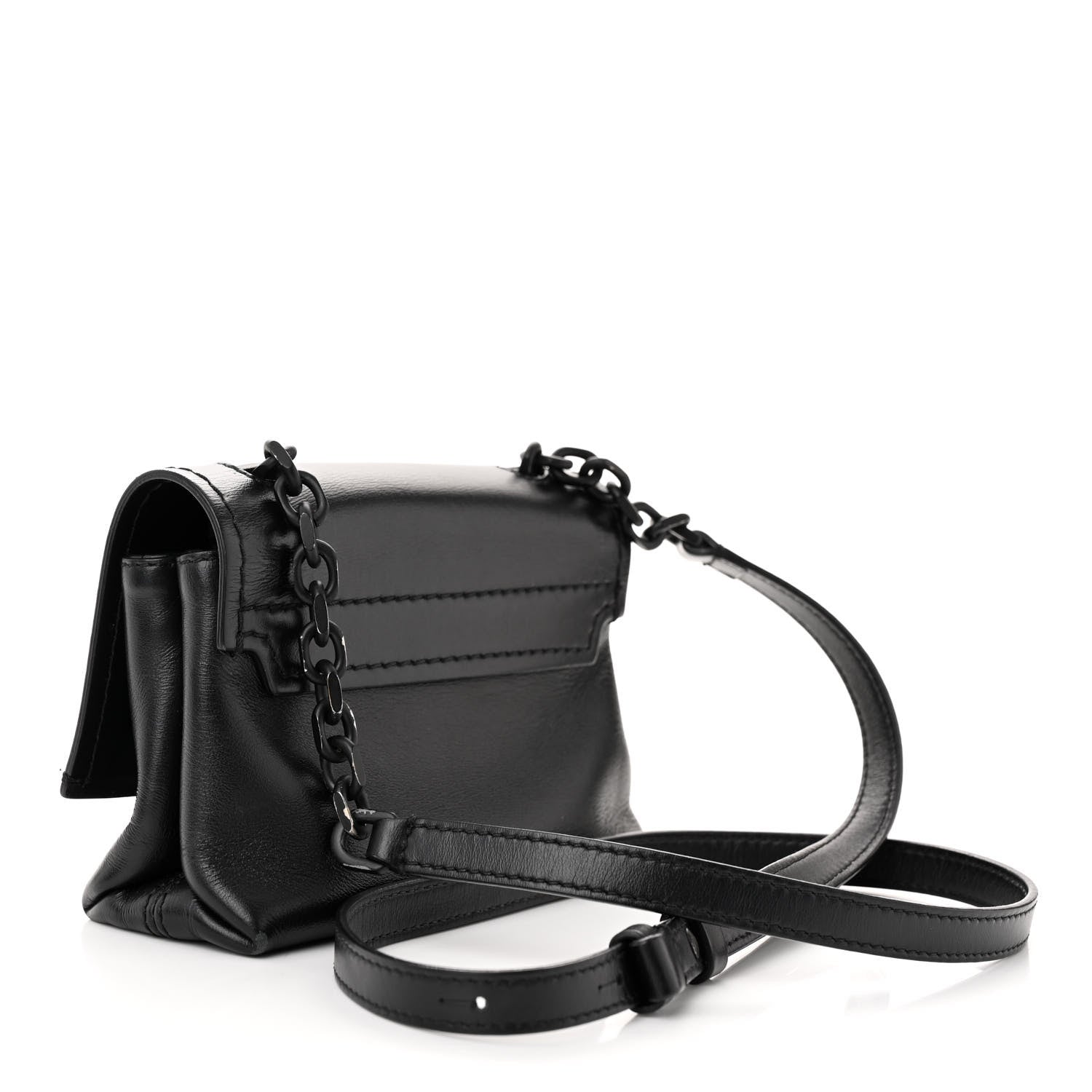 Off-White Calfskin Diag Small Binder Clip Crossbody Black 3 of 11