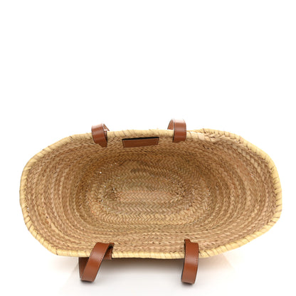 Celine Raffia Calfskin Triomphe Medium Panier Tan 5 of 10