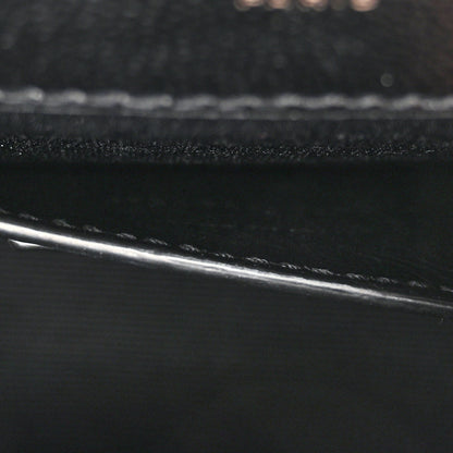 Saint Laurent Grain De Poudre Textured Mixed Matelasse Triquilt Small Monogram Monochrome Satchel Black 7 of 11