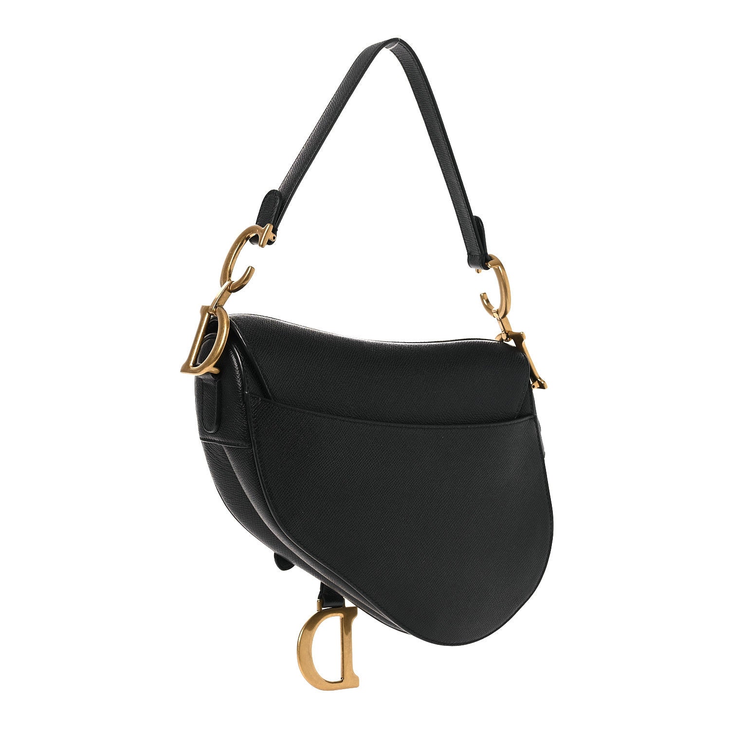 Christian Dior Grained Calfskin Saddle Bag Black 3 of 12