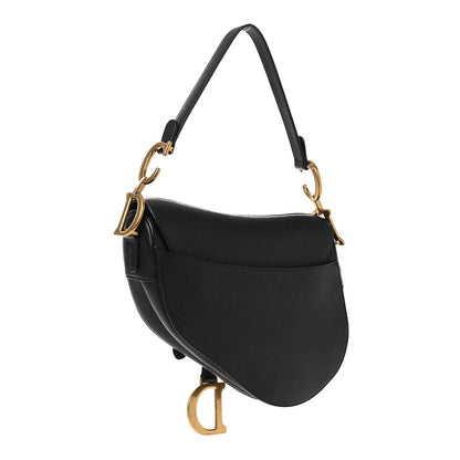 Christian Dior Grained Calfskin Saddle Bag Black 3 of 12