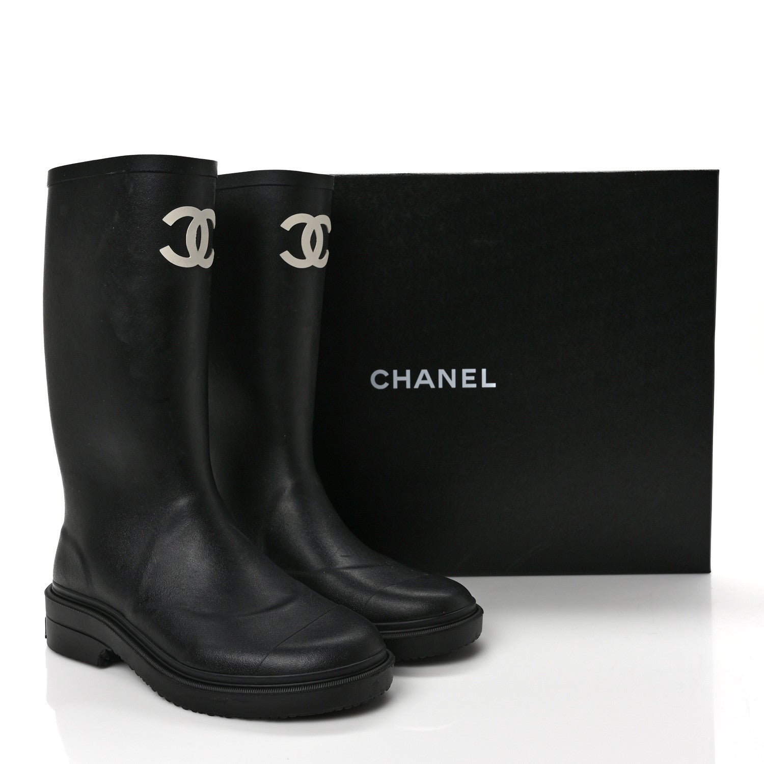 Chanel Caoutchouk CC High Boots 38 Black 8 of 8